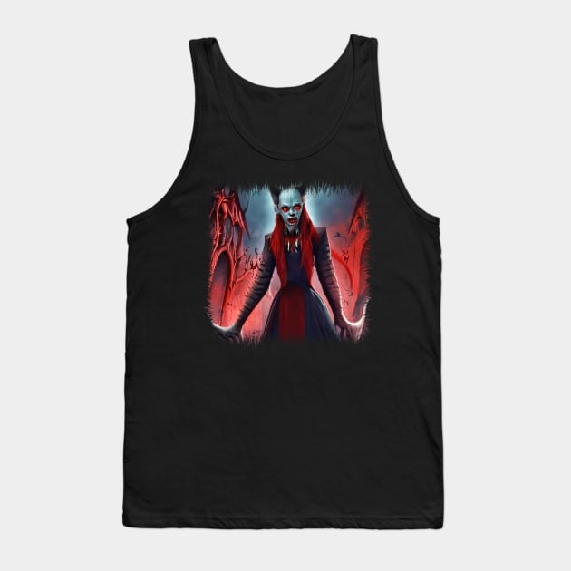 Vampire Tank Top by GothCardz